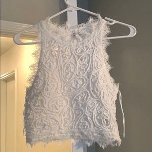 Cute white lace crop top